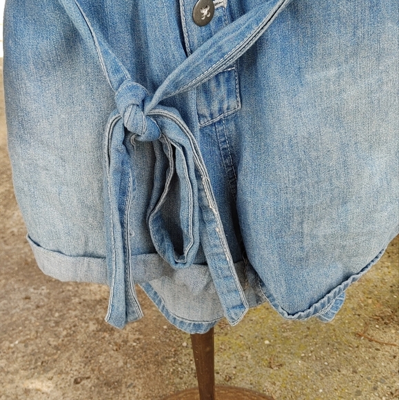 Free People Revolve Chambray Drapery short tails SZ.S - Picture 5 of 9